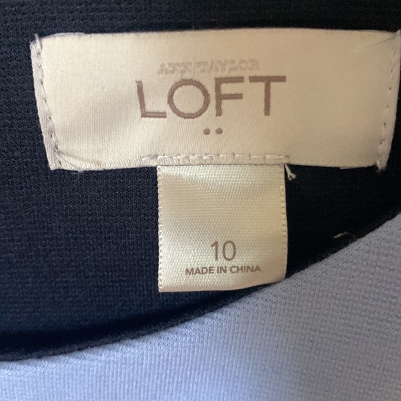 Loft Blue White Color Block sheath Dress - Picture 2 of 4